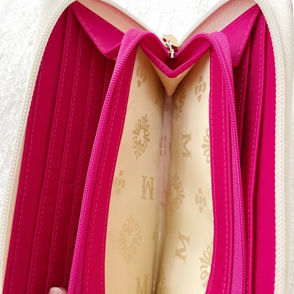 Mickey Mouse Blue, Pink, & Cream Stripe Zip Around Continental Wallet - Picture 6 of 9